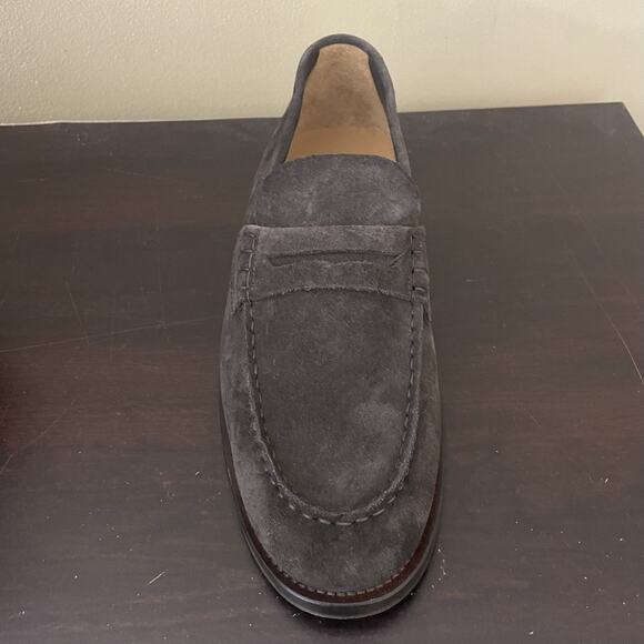 BANANA REPUBLIC Men's Suede Loafers Dark Gray/Brown Shoes - Picture 4 of 8